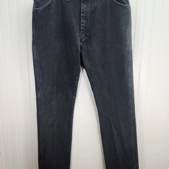 Wrangler Men's Vtg Cowboy Cut Regular Fit Black Jeans - made In USA 100% Cotton